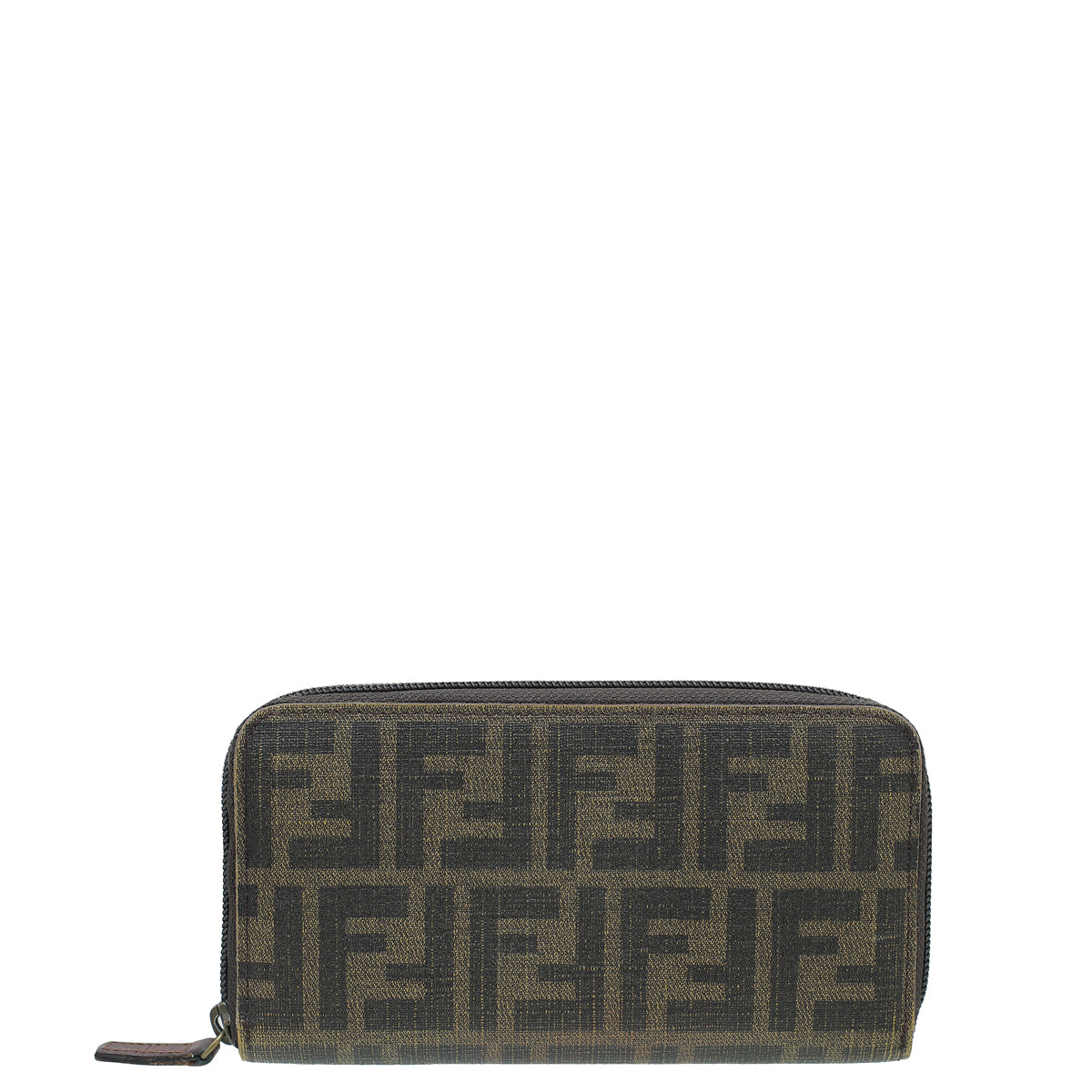 Fendi Tobacco Zucca Zip Around Wallet