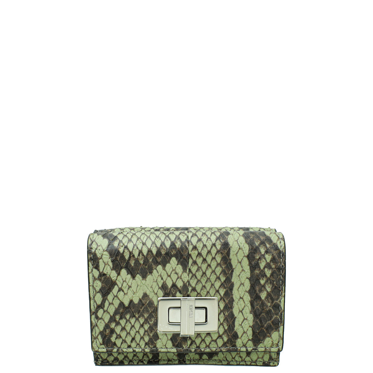 Fendi Green Tea Elaphe Micro Trifold Wallet