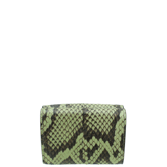 Fendi Green Tea Elaphe Micro Trifold Wallet