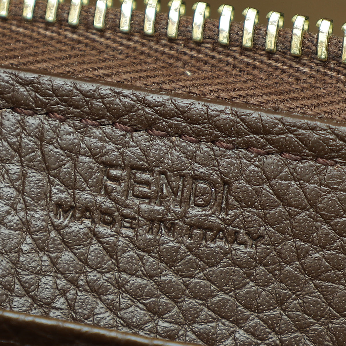 Fendi Tobaco Zucca Zip Around Wallet