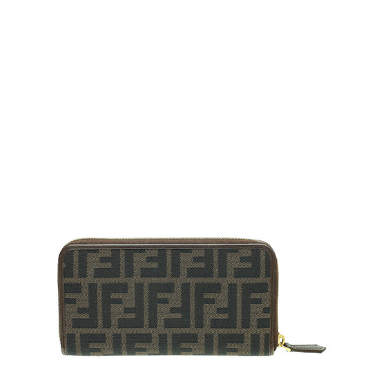 Fendi Tobaco Zucca Zip Around Wallet