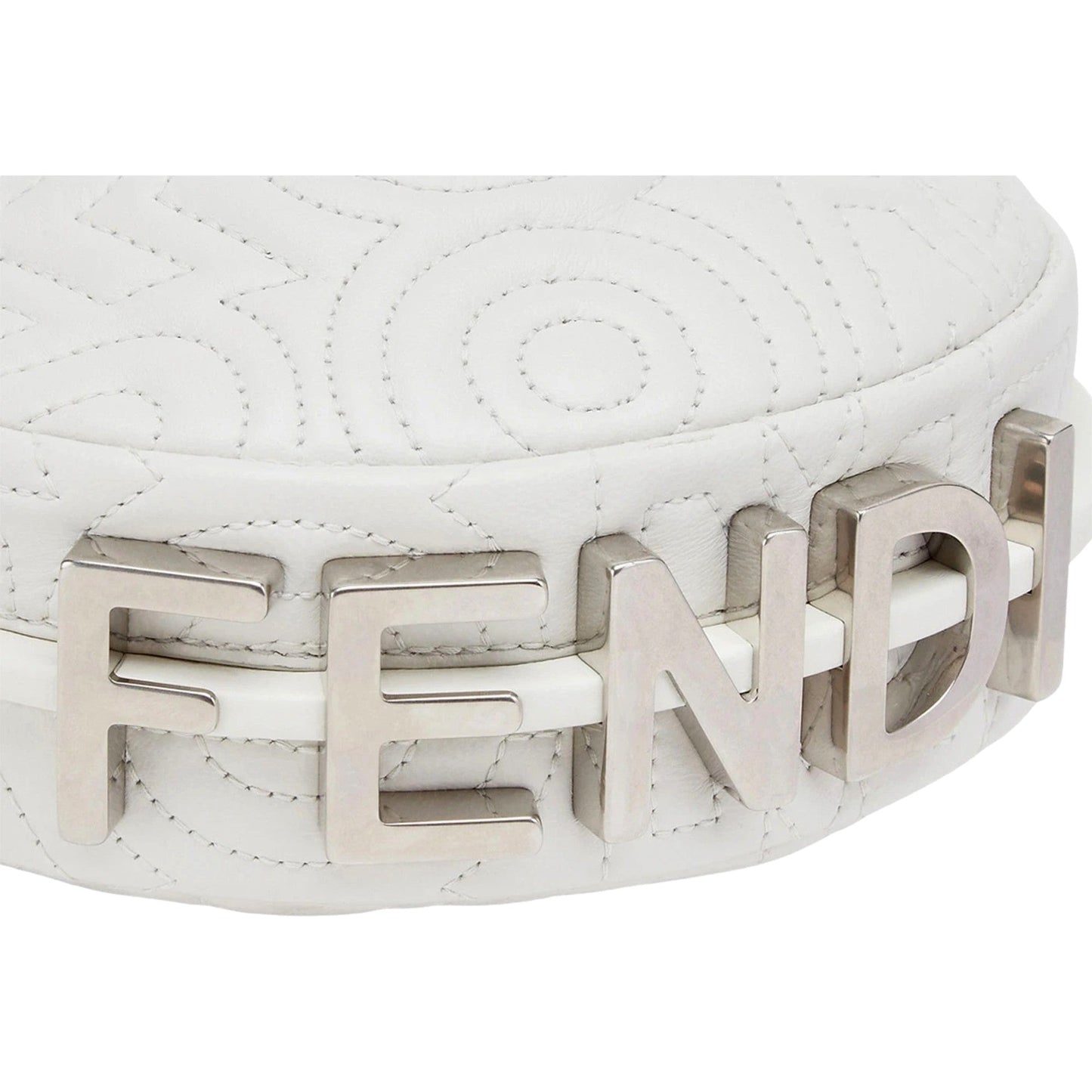 Fendi x Marc Jacobs Fendigraphy Blanco Hobo Leather Nano Bag