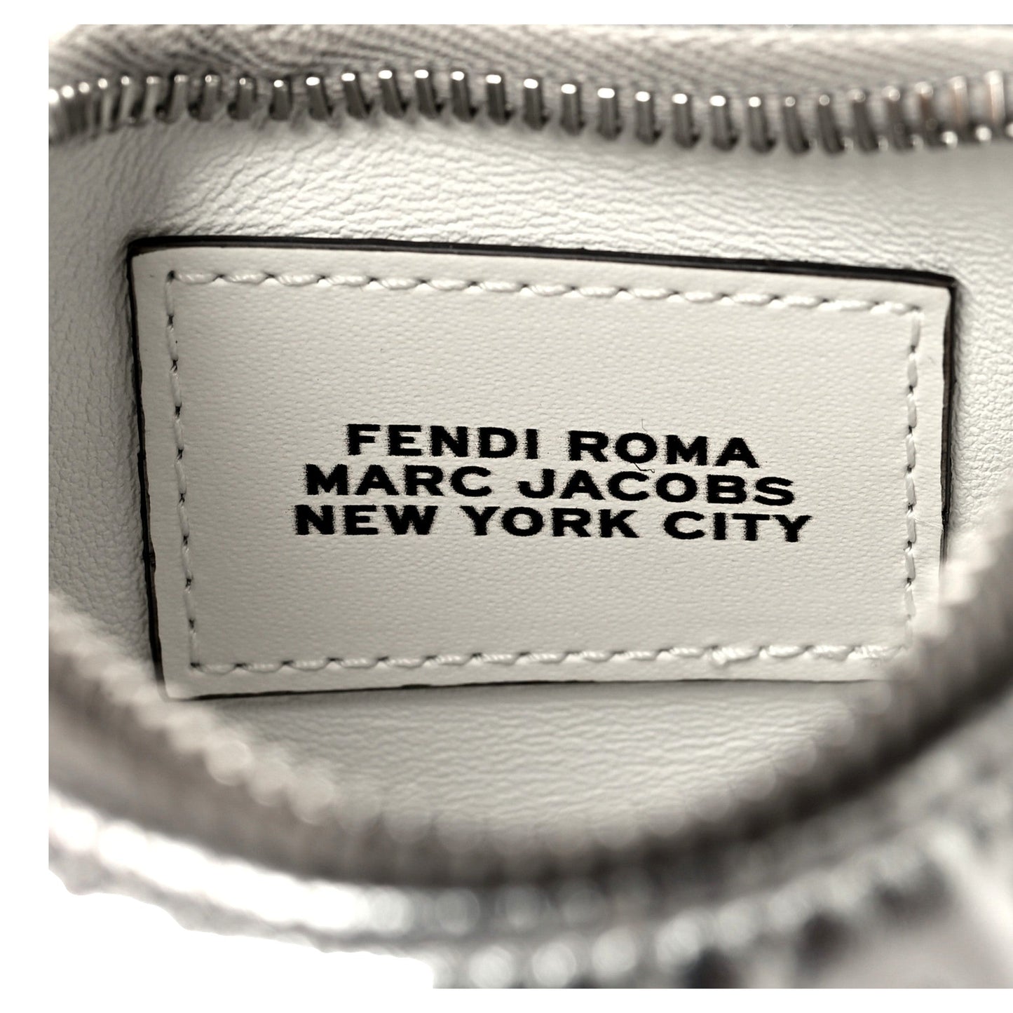 Fendi x Marc Jacobs Fendigraphy Silver Mini Hobo Leather Bag