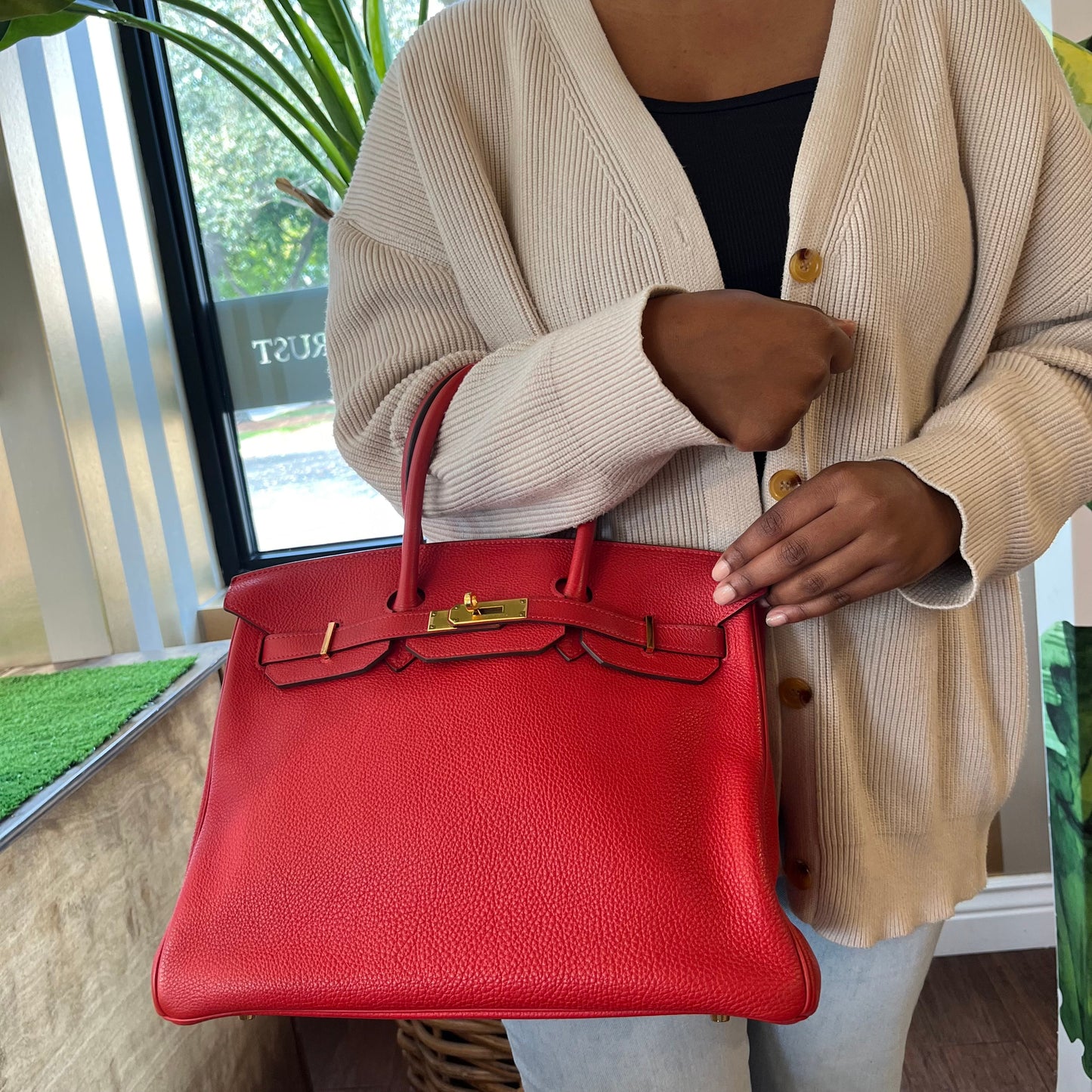 HERMES Birkin 35 Rouge Casaque Togo