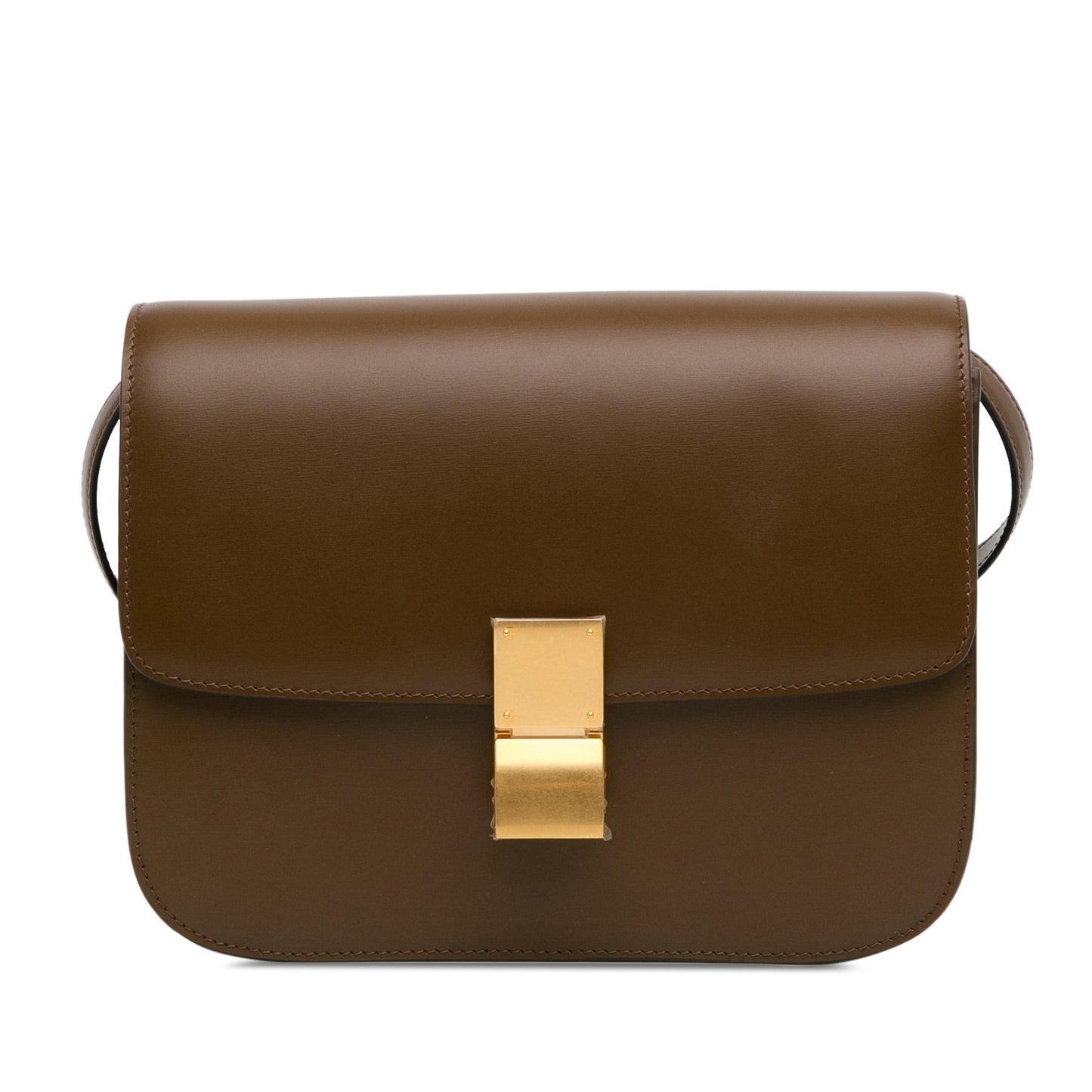 Celine Classic Box Medium Brown Calfskin