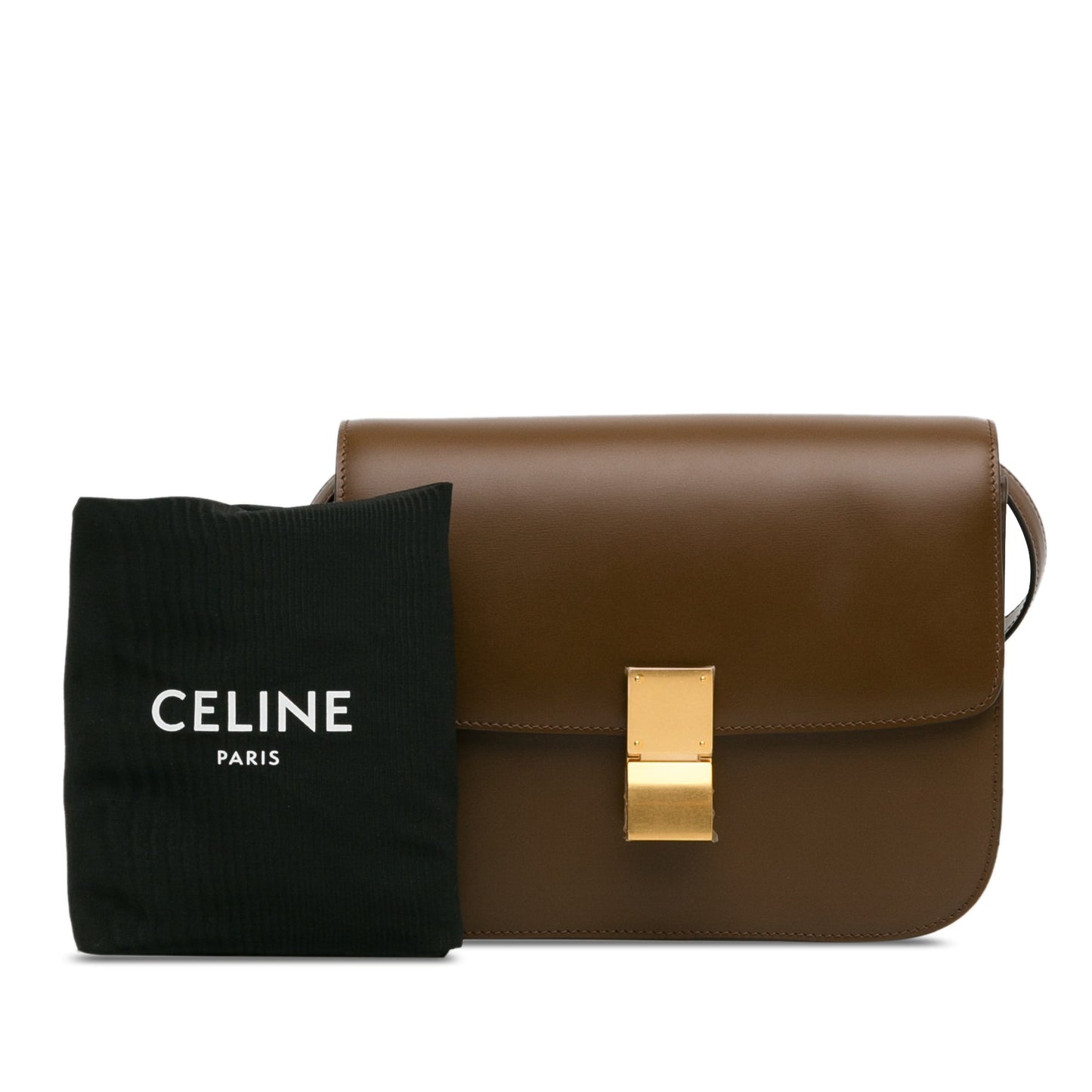 Celine Classic Box Medium Brown Calfskin