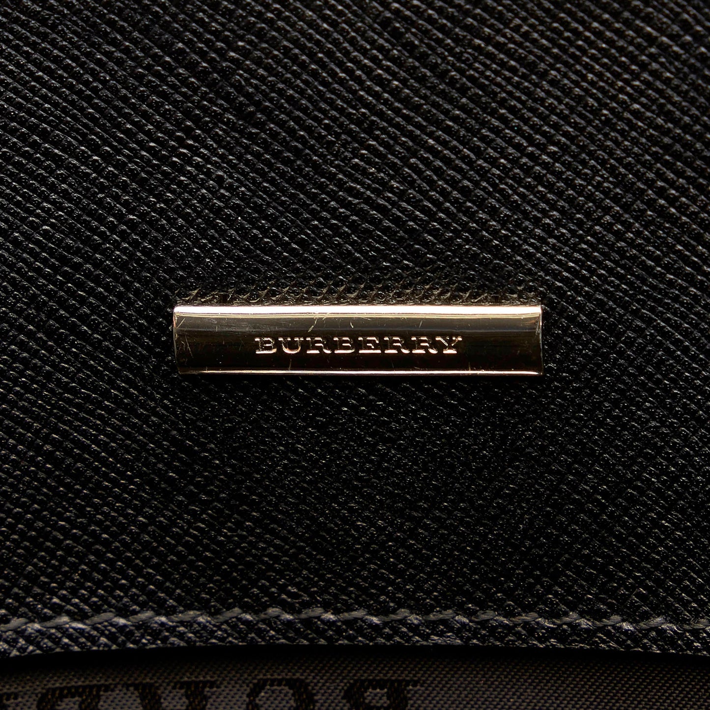 Black Burberry Leather Tote Bag