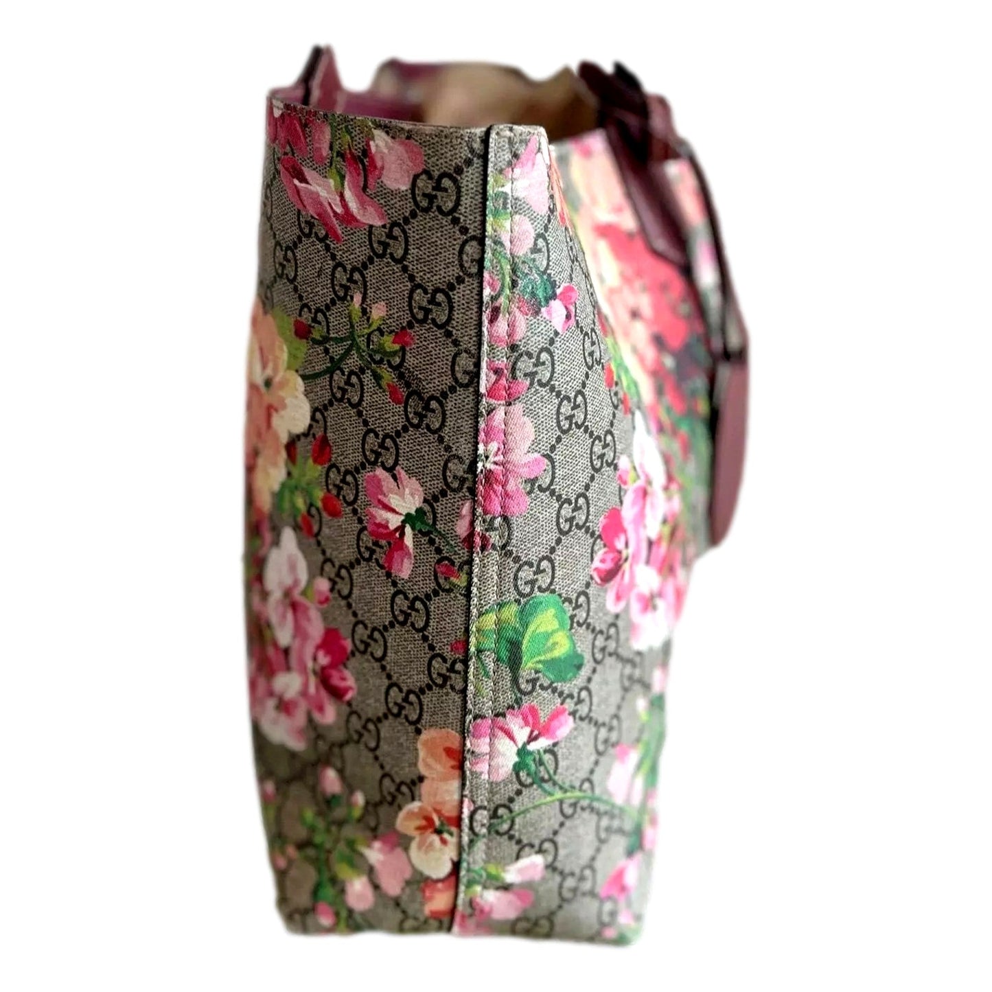 Gucci GG Supreme Blooms Floral Reversible Medium Tote Shoulder Bag