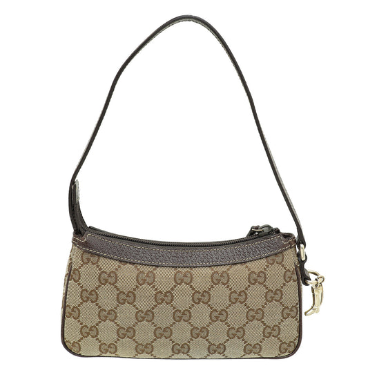 Gucci Ebony GG Charm Pochette Bag