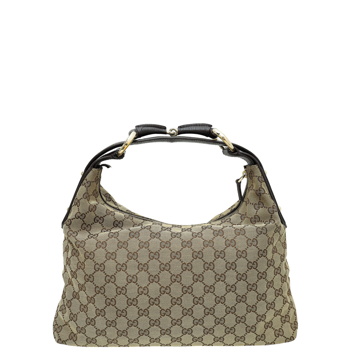 Gucci Ebony GG Horsebit Hobo Bag