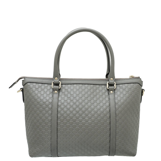 Gucci Grey GG Microguccissima Tote Bag