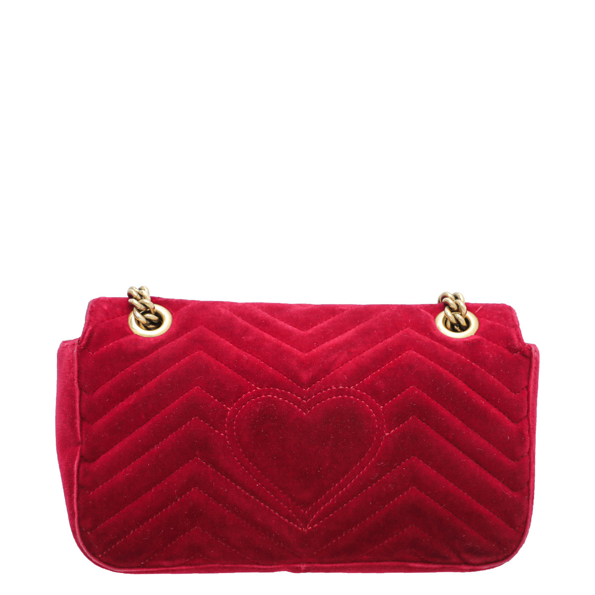 Gucci Red GG Velvet Marmont Small Bag