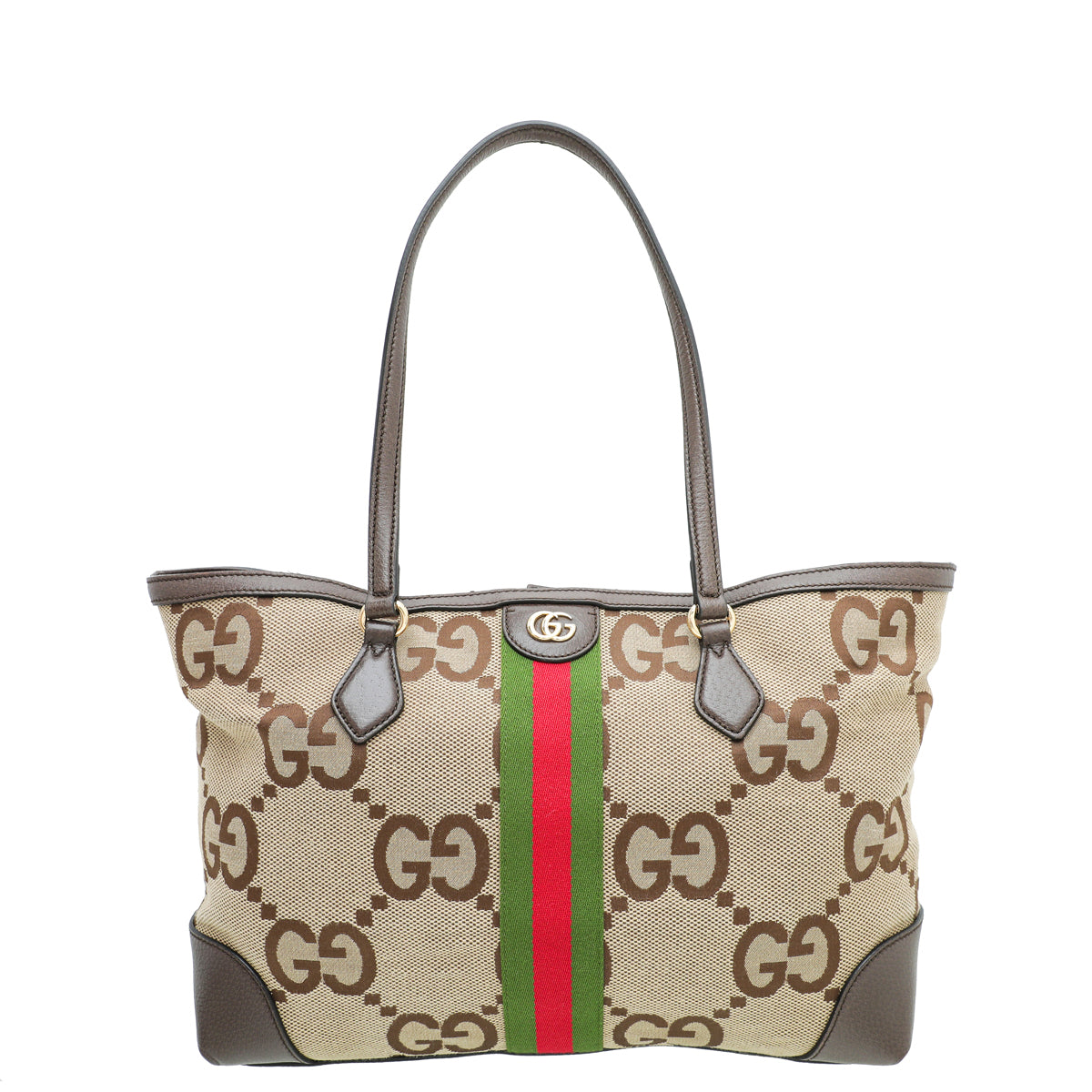 Gucci Ebony Jumbo GG Ophidia Medium Tote Bag