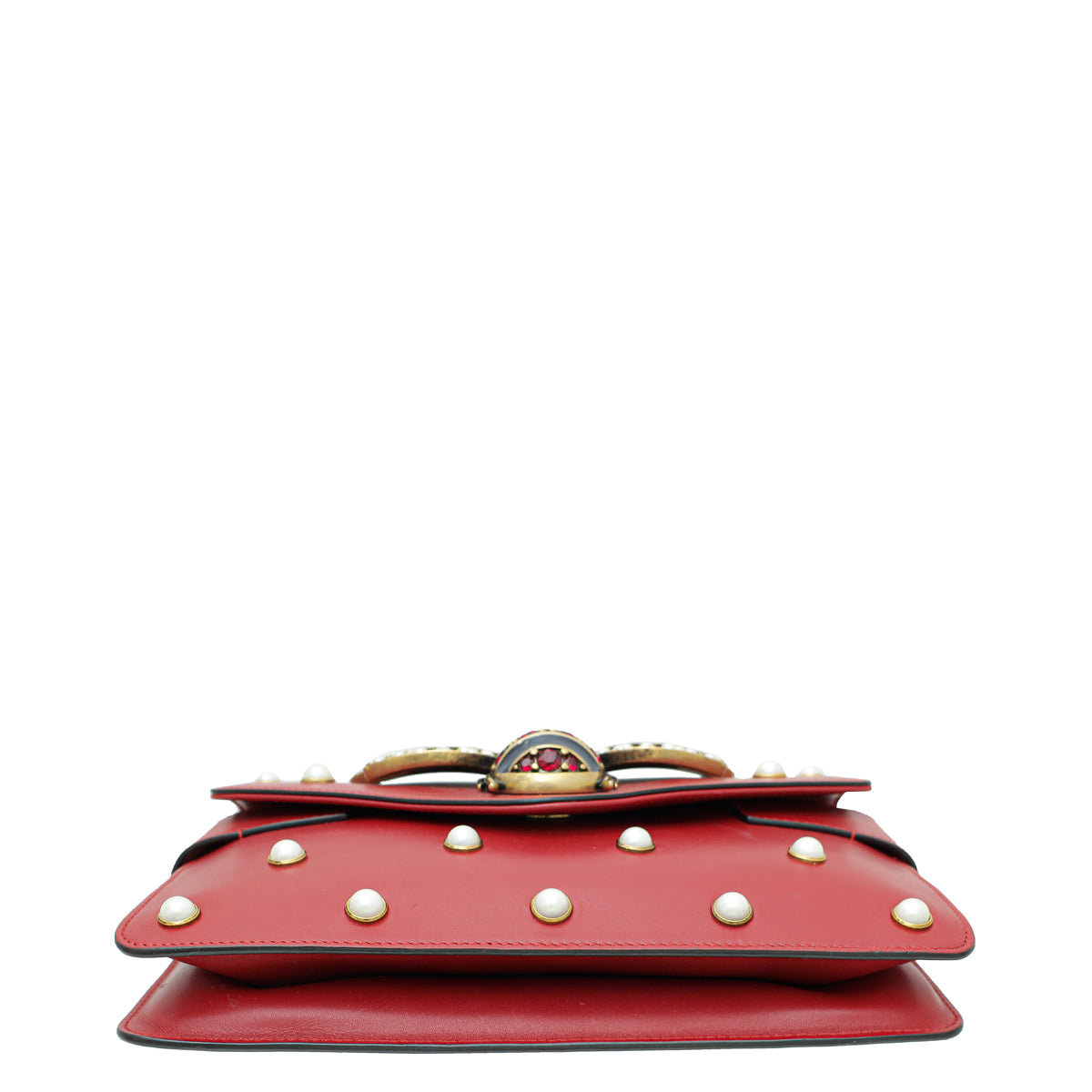 Gucci Red Pearl Studded Mini Queen Margaret Broadway Shoulder Bag