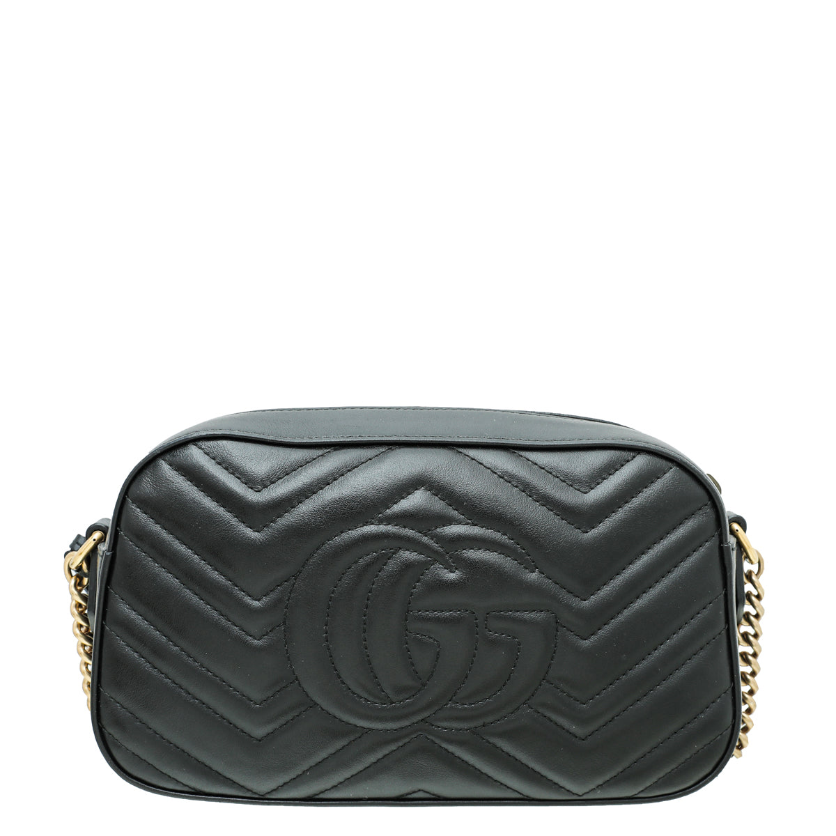 Gucci Black GG Marmont Animal Studs Small Shoulder Bag