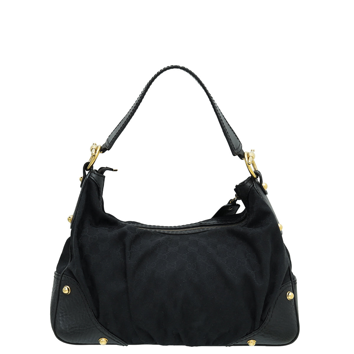 Gucci Black GG Jockey Hobo Bag