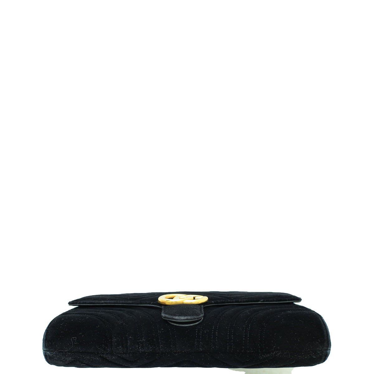 Gucci Black Velvet GG Marmont Clutch