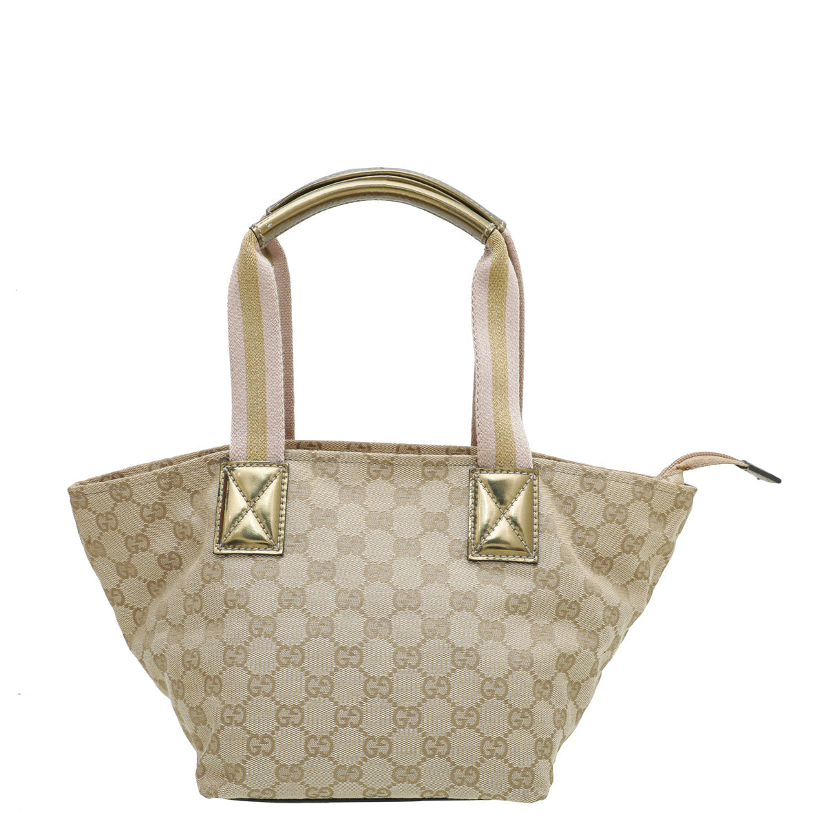 Gucci Bicolor GG Web Handle Bucket Small Tote Bag