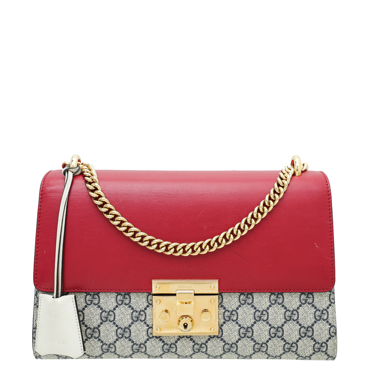 Gucci Bicolor GG Supreme Padlock Medium Bag