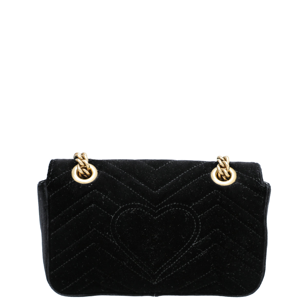 Gucci Black Velvet GG Marmont Mini Bag