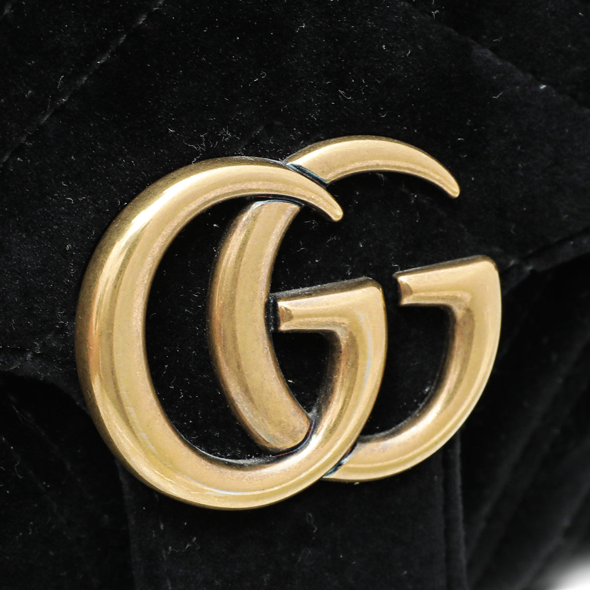 Gucci Black Velvet GG Marmont Mini Bag