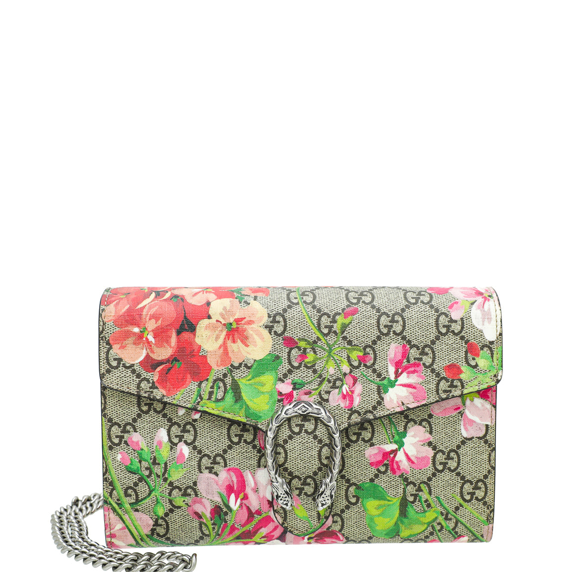 Gucci Ebony Multicolor GG Supreme Blooms Mini Dionysus Chain Bag