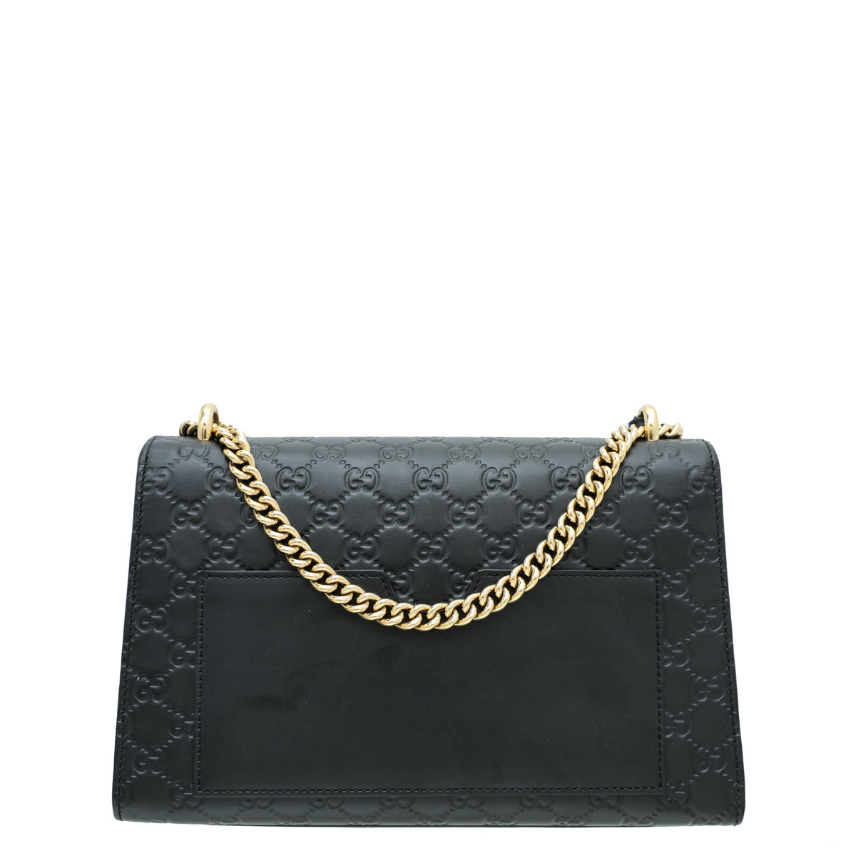 Gucci Black Guccissima Padlock Medium Bag