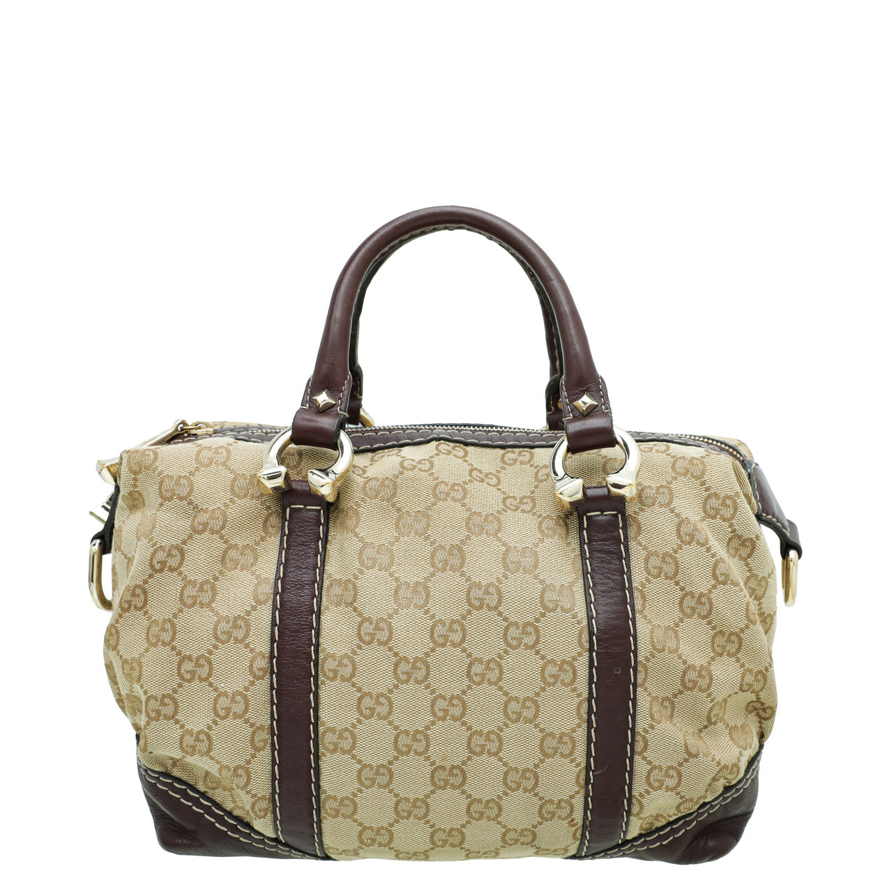 Gucci Bicolor GG Equestrian Horseshoe Bowler Bag