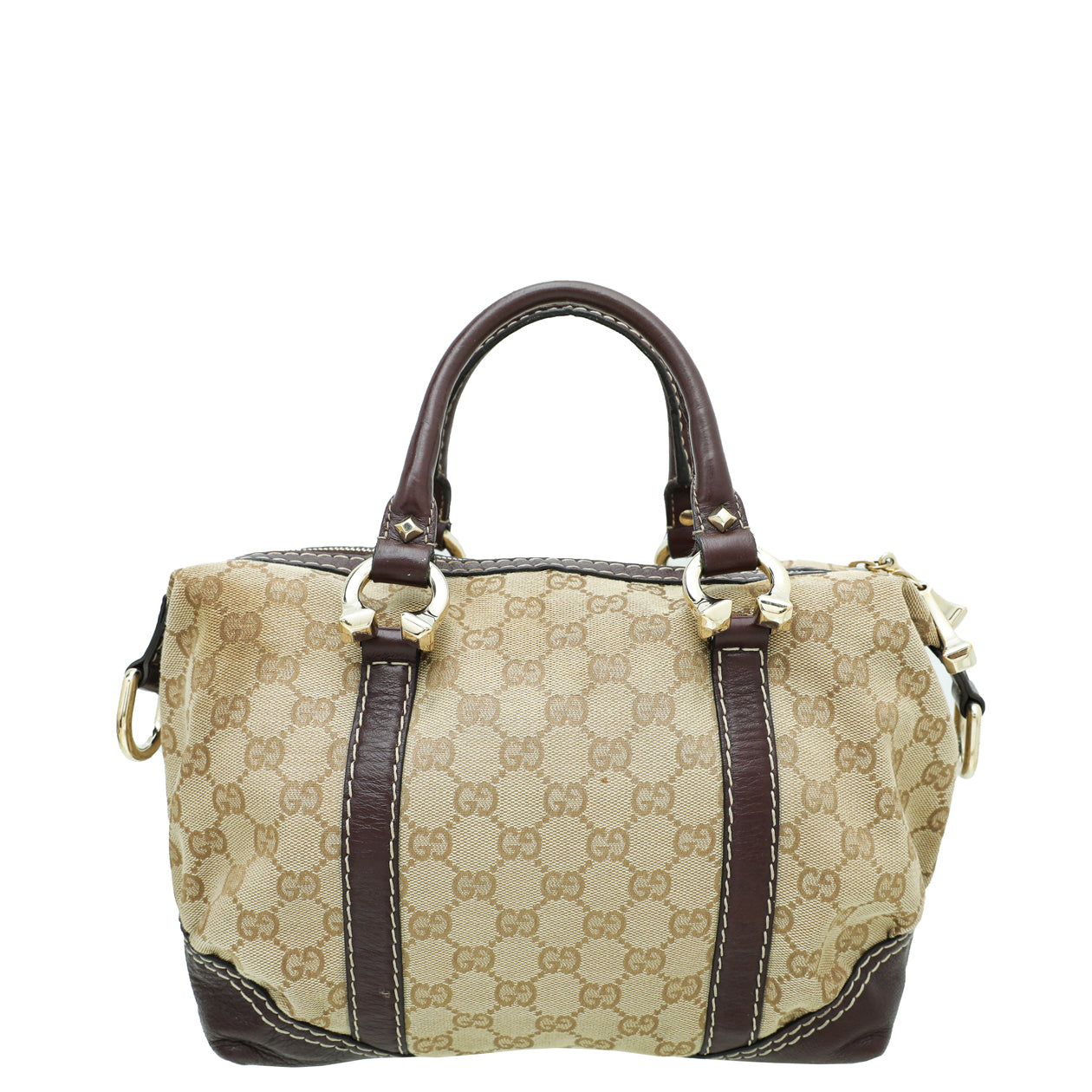 Gucci Bicolor GG Equestrian Horseshoe Bowler Bag