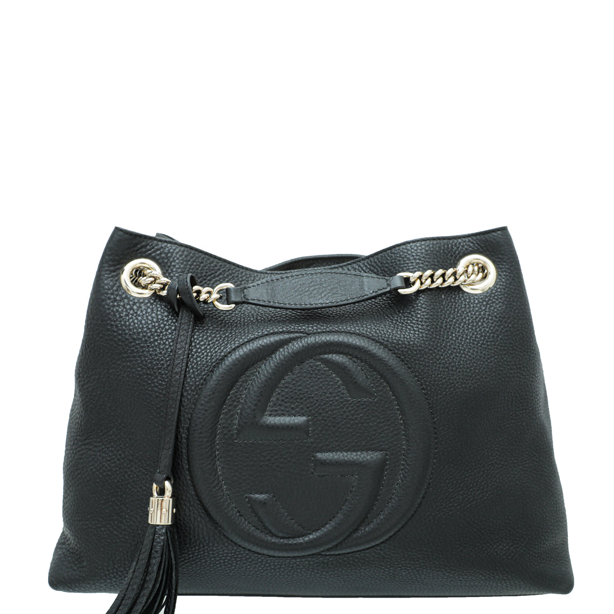 Gucci Black Soho Tassel Tote Medium Bag