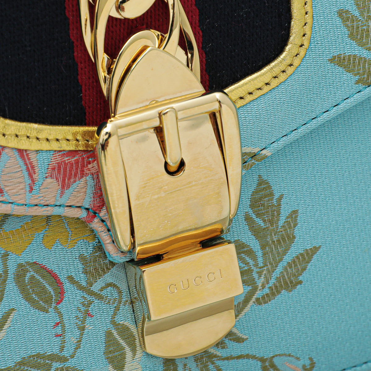 Gucci Light Blue Sylvie Garden Medium Shoulder Bag