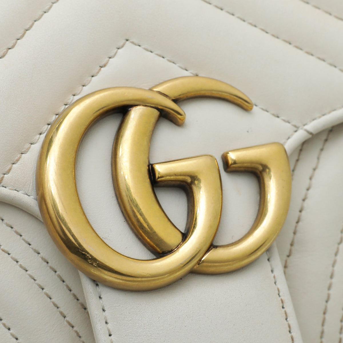 Gucci White GG Marmont Small Flap Bag