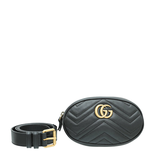 Gucci Black GG Marmont Mini Belt Bag