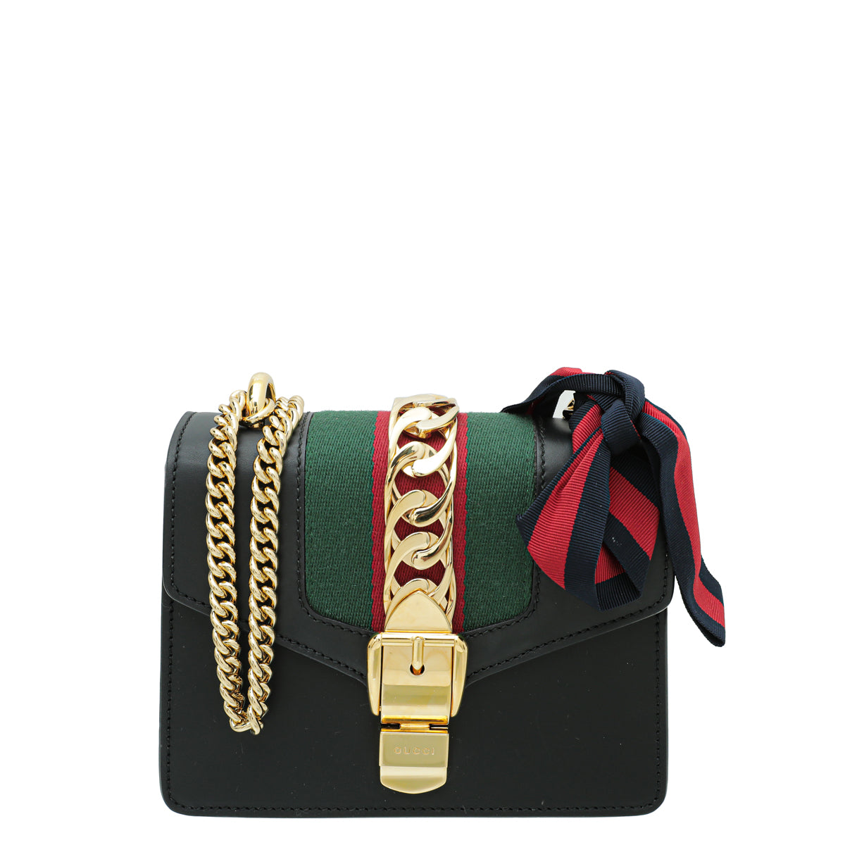 Gucci Black Sylvie Mini Chain Flap Bag