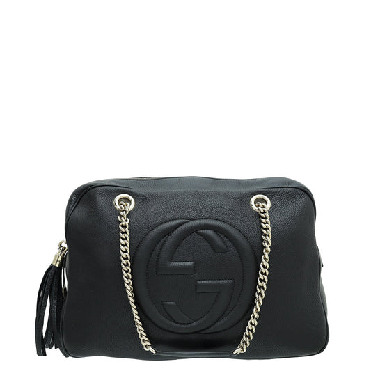 Gucci Black Soho Tassel Chain Large Shoulder Bag