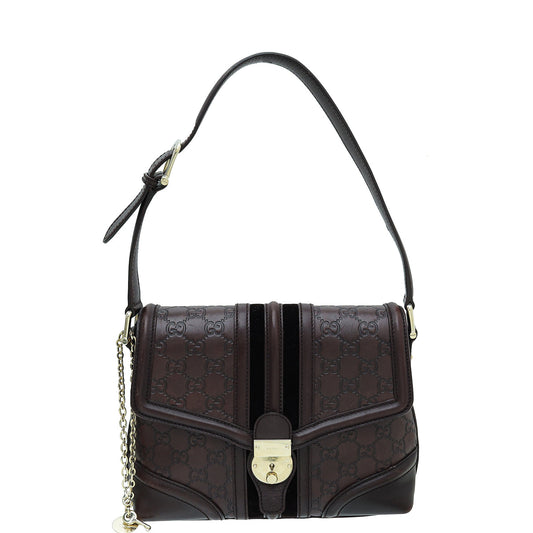 Gucci Chocolate Brown Guccissima Treasure Flap Bag