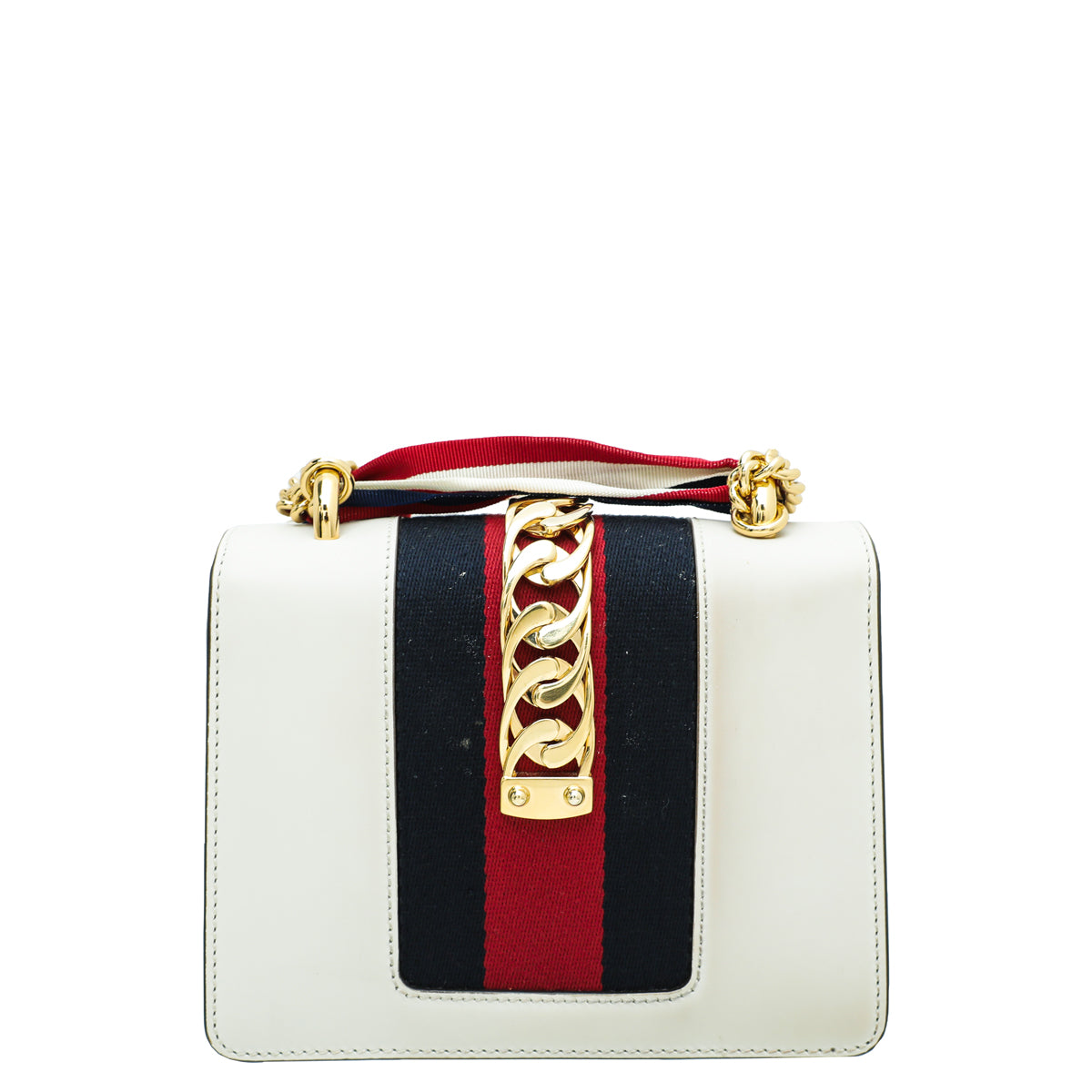 Gucci White Sylvie Mini Flap Chain Bag