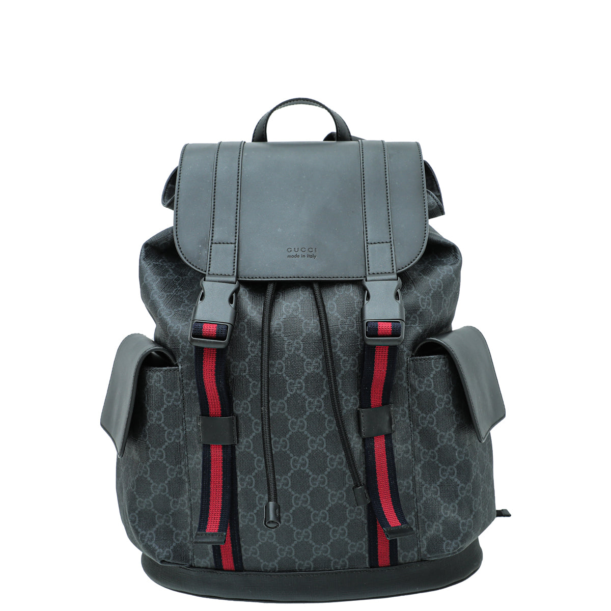 Gucci Black GG Supreme Backpack Bag