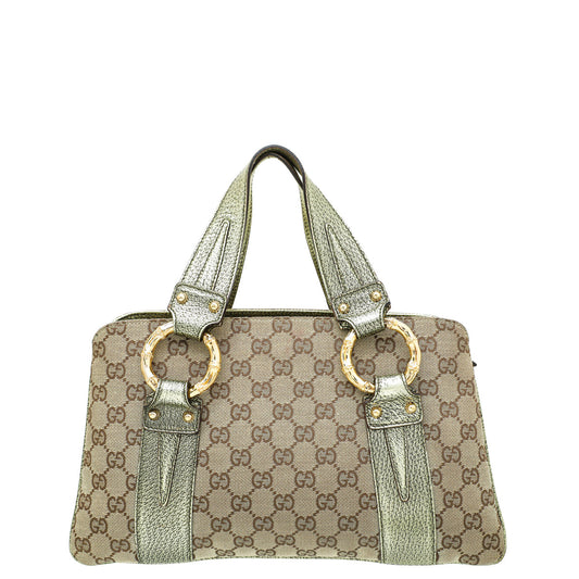 Gucci Bicolor Metal Bamboo Tote Bag