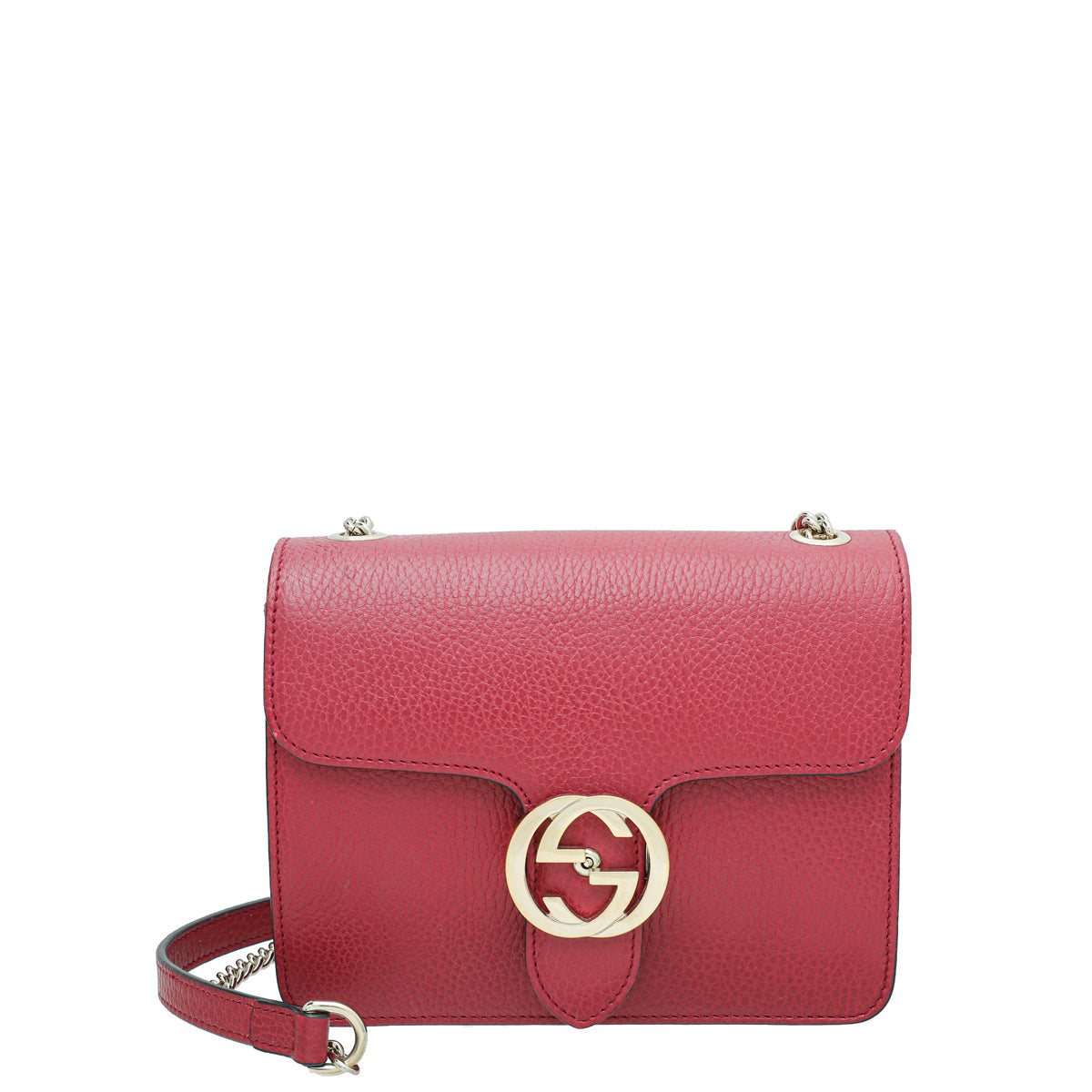 Gucci Red Dollar Interlocking G Small Chain Bag