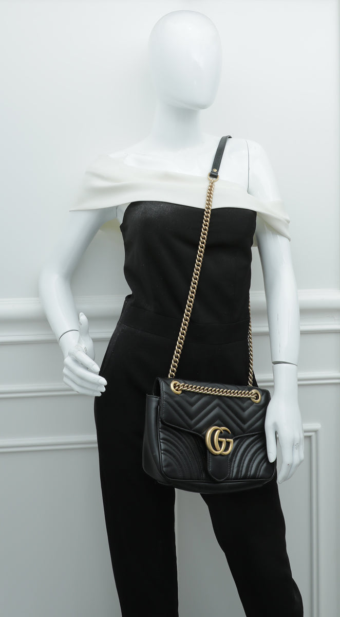 Gucci Black GG Marmont Small Bag