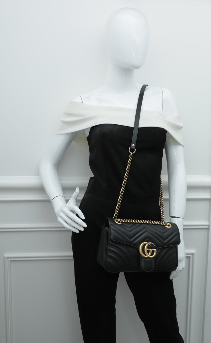 Gucci Black GG Marmont Small Bag