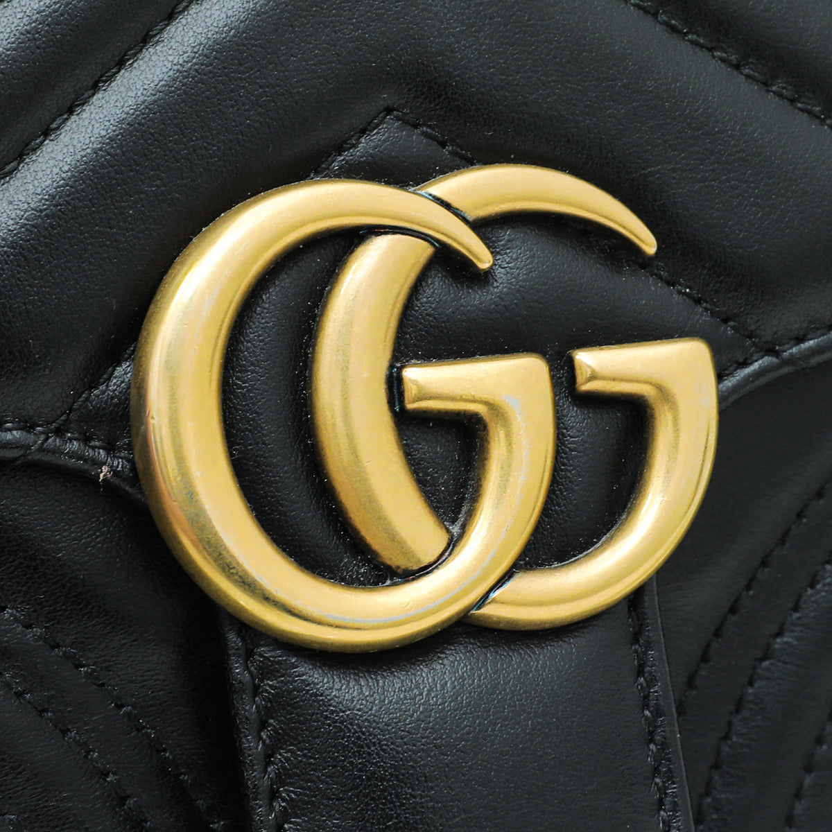 Gucci Black GG Marmont Top Handle Chain Mini Bag