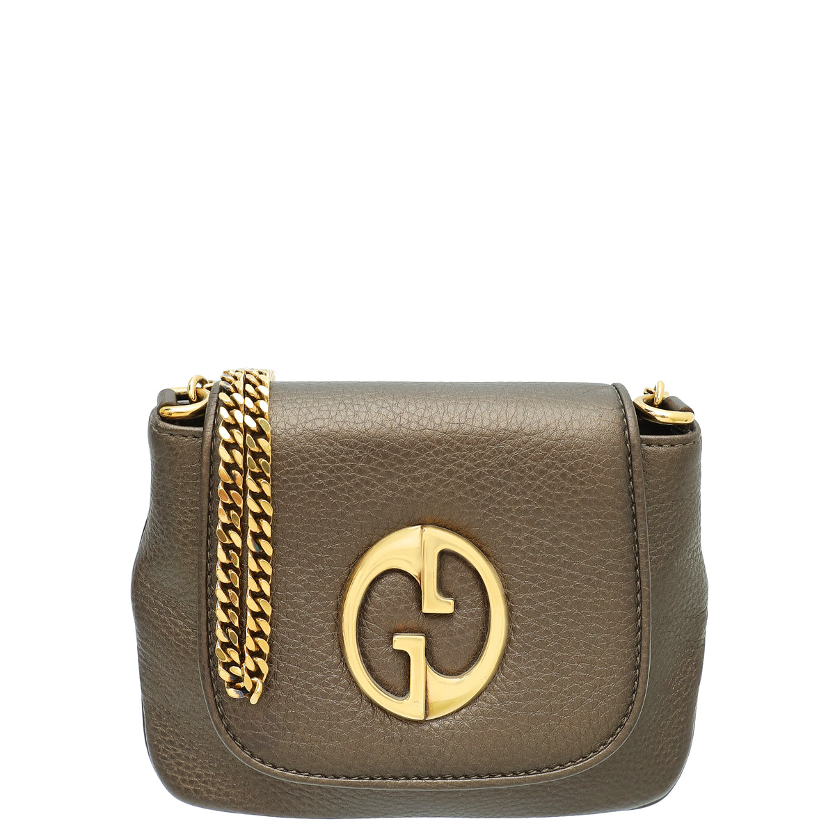 Gucci Metallic Olive 1973 Small Chain Shoulder Bag