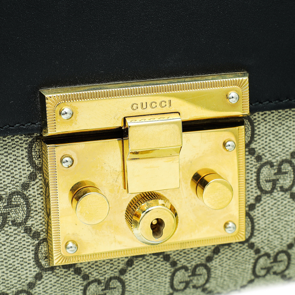 Gucci Tricolor GG Supreme Padlock Bag