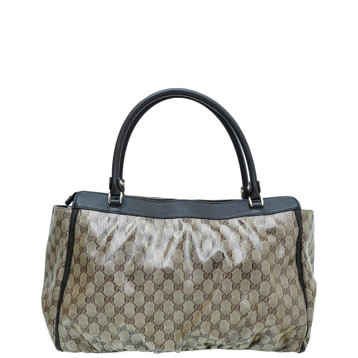 Gucci Bicolor GG Crystal Monogram D Gold Ring Large Tote Bag