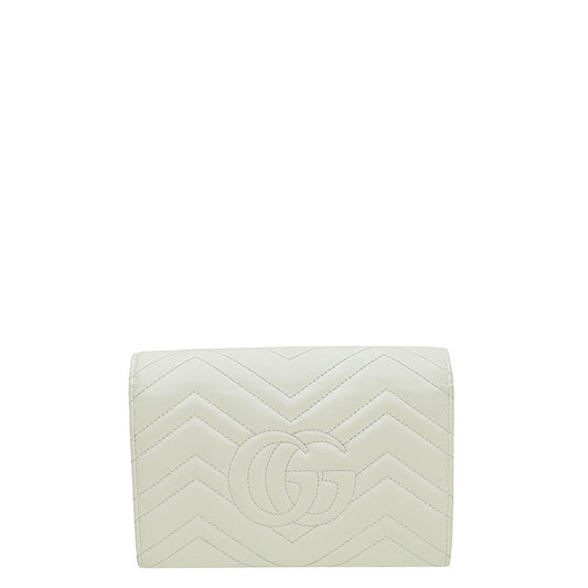 Gucci White GG Marmont Matelasse Mini Shoulder Bag