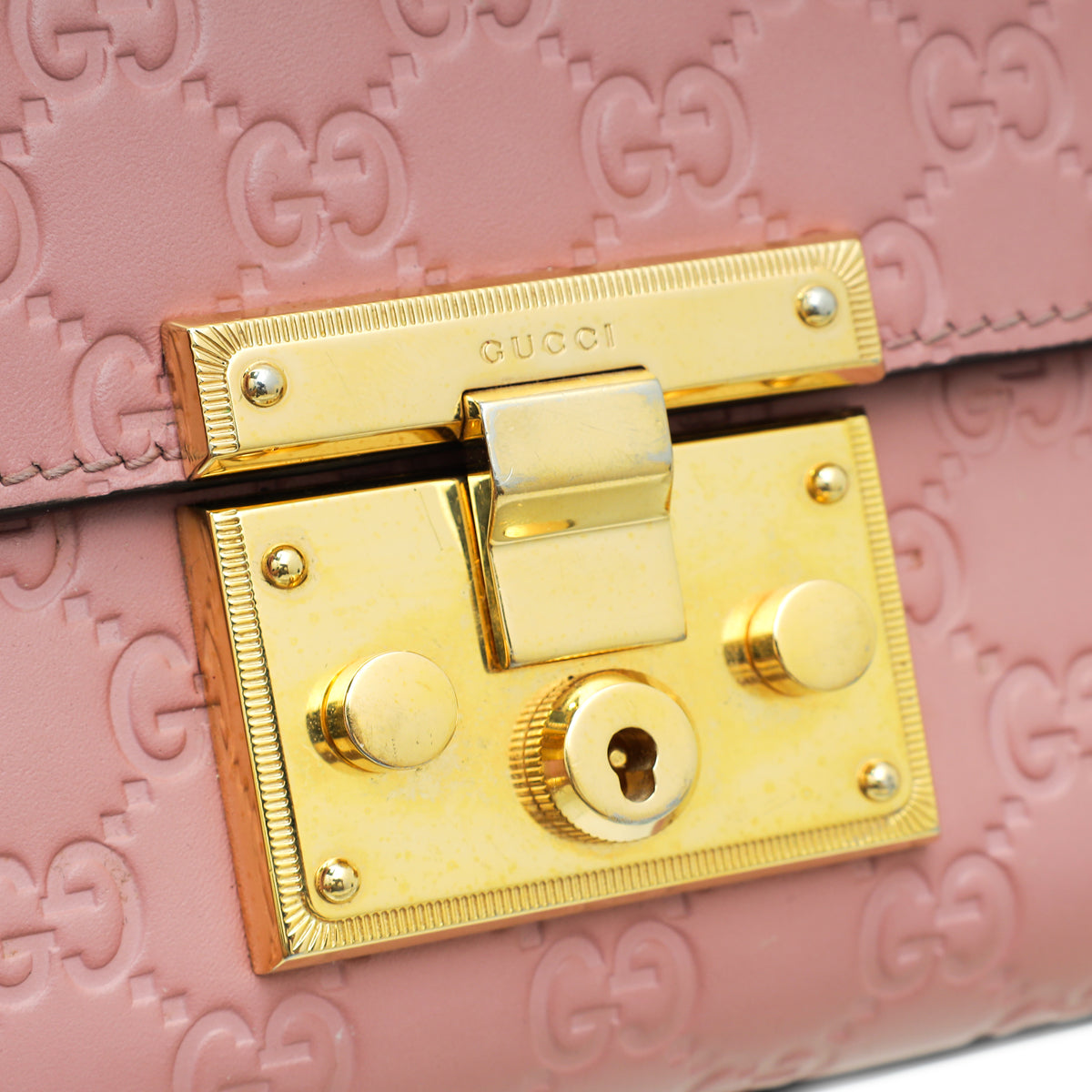 Gucci Pink GG Guccissima Padlock Small Bag