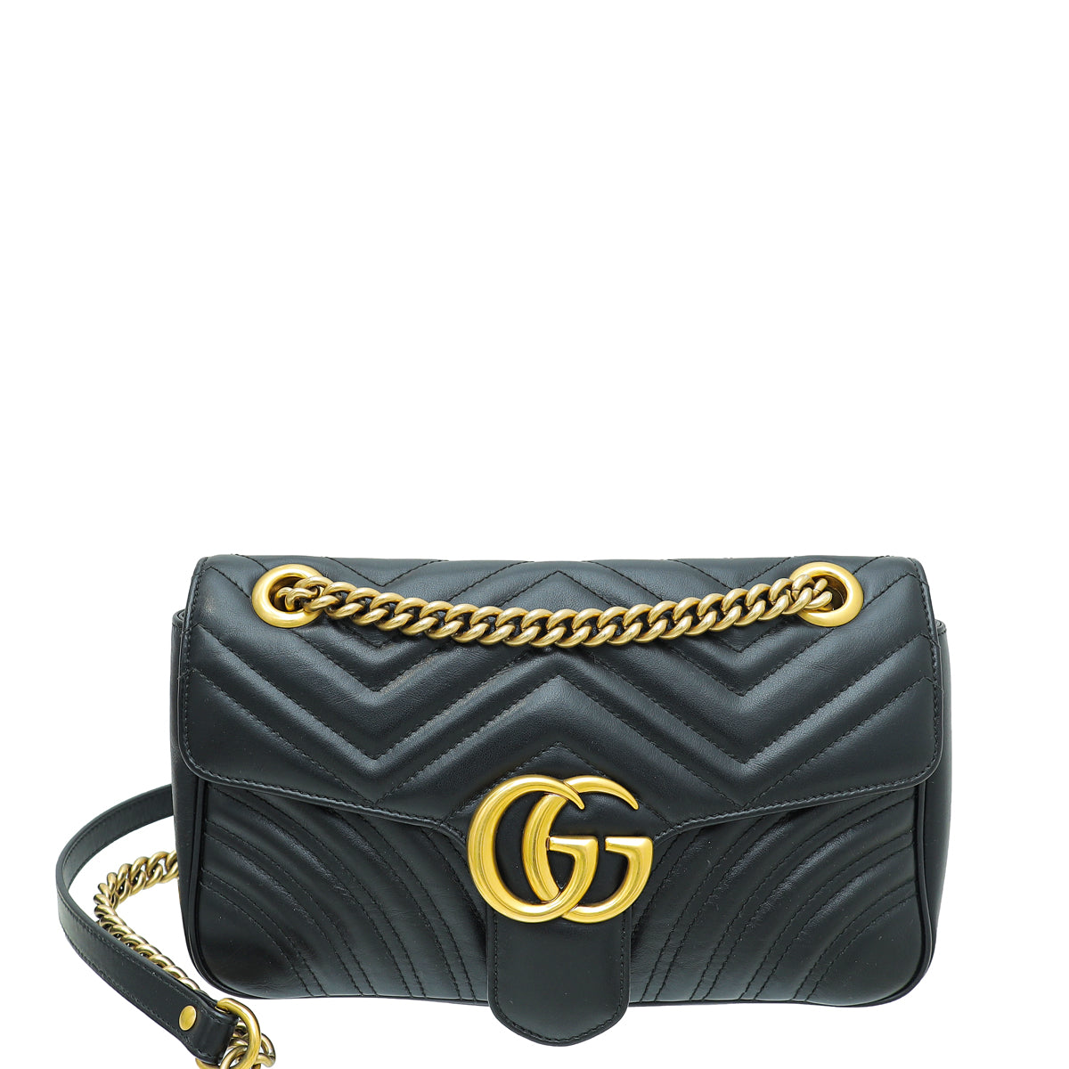 Gucci Black GG Marmont Matelasse Small Shoulder Bag