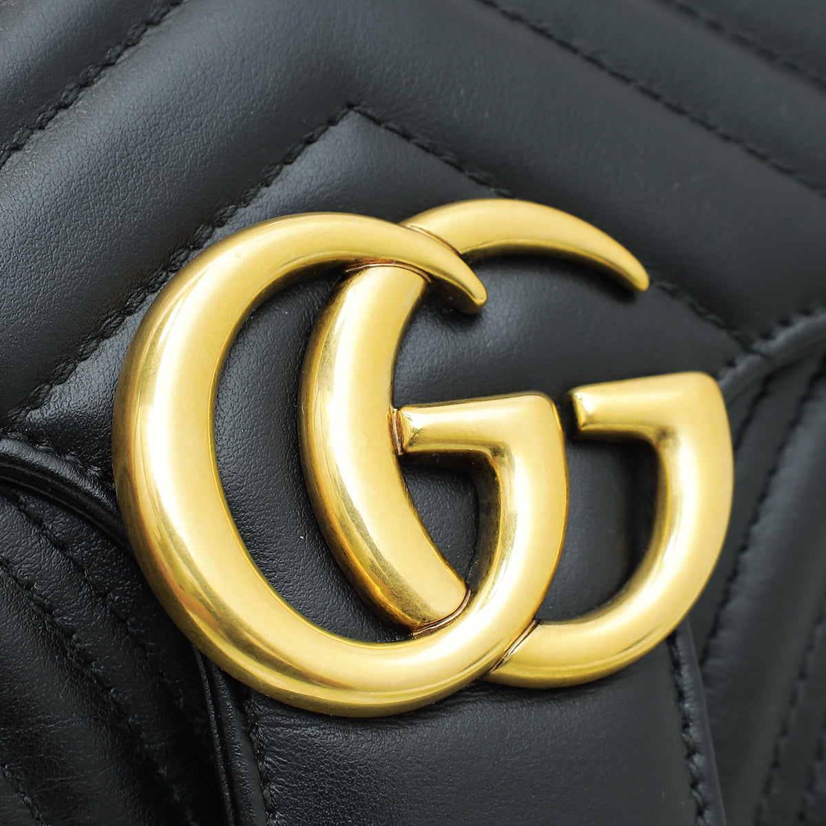 Gucci Black GG Marmont Matelasse Small Shoulder Bag